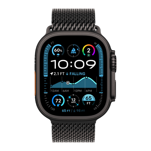 Watch Ultra 2 GPS + Cellular 49mm Black Titanium Case w. Black Titanium Milanese Loop - S (MX4W3)