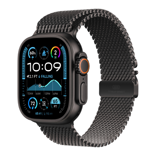 Watch Ultra 2 GPS + Cellular 49mm Black Titanium Case w. Black Titanium Milanese Loop - S (MX4W3)