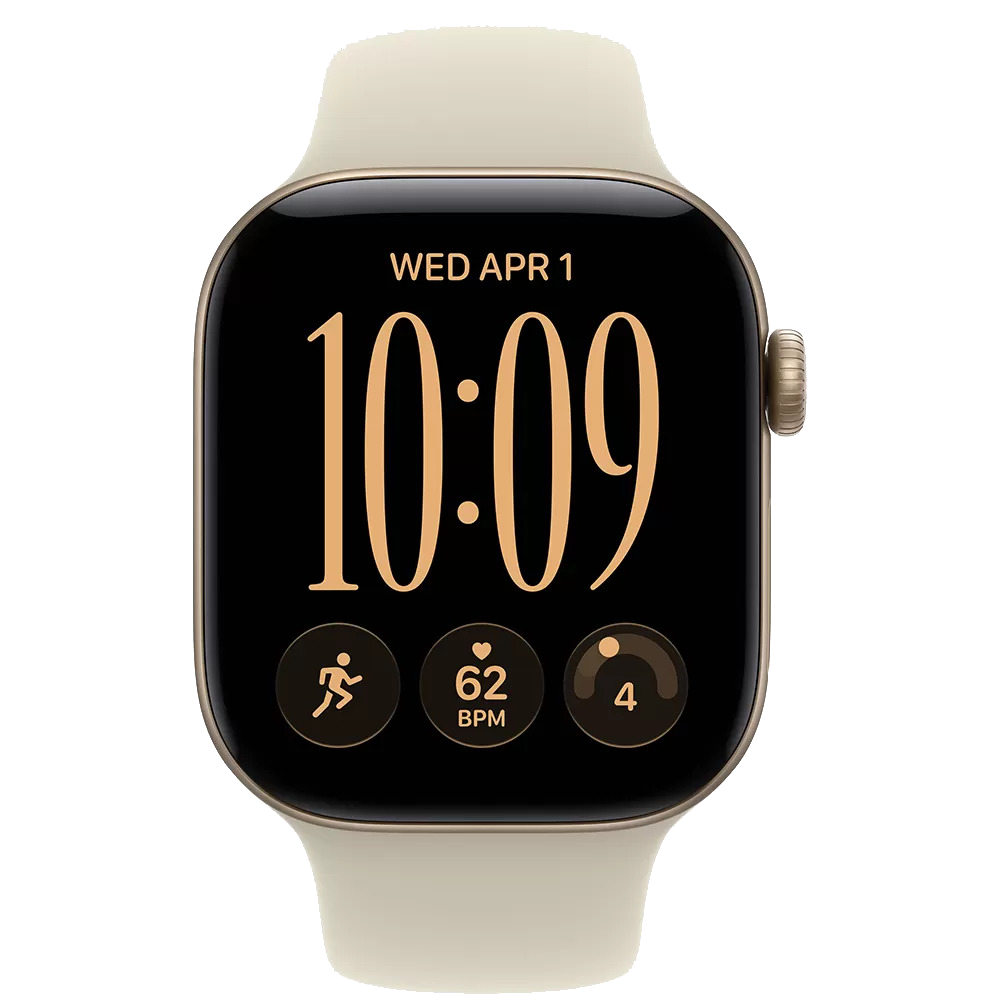 Apple Watch Series 12 GPS 46mm Light Gold Aluminum Case with Sand Sport Band M/L (MJEP4)