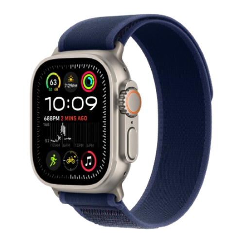 Watch Ultra 2 GPS + Cellular 49mm Natural Titan. Case w. Blue Trail Loop - M/L (MX4L3)