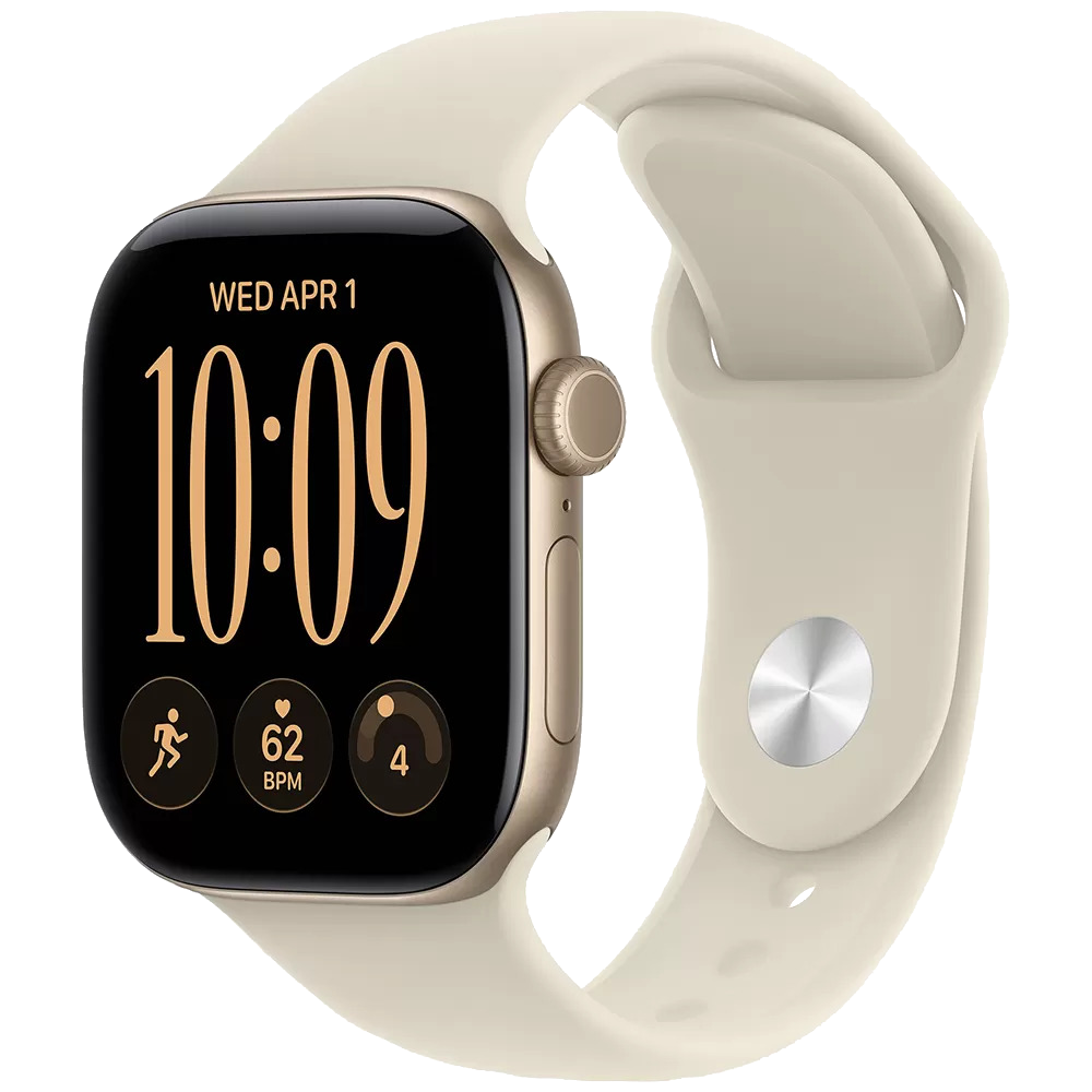 Apple Watch Series 12 GPS 42mm Light Gold Aluminum Case with Sand Sport Band M/L (MJEE4)