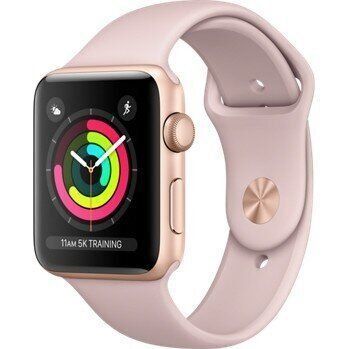 USED Apple Watch Series 3 GPS 42mm Gold Aluminum w. Pink Sand Sport B. - Gold (MQL22)