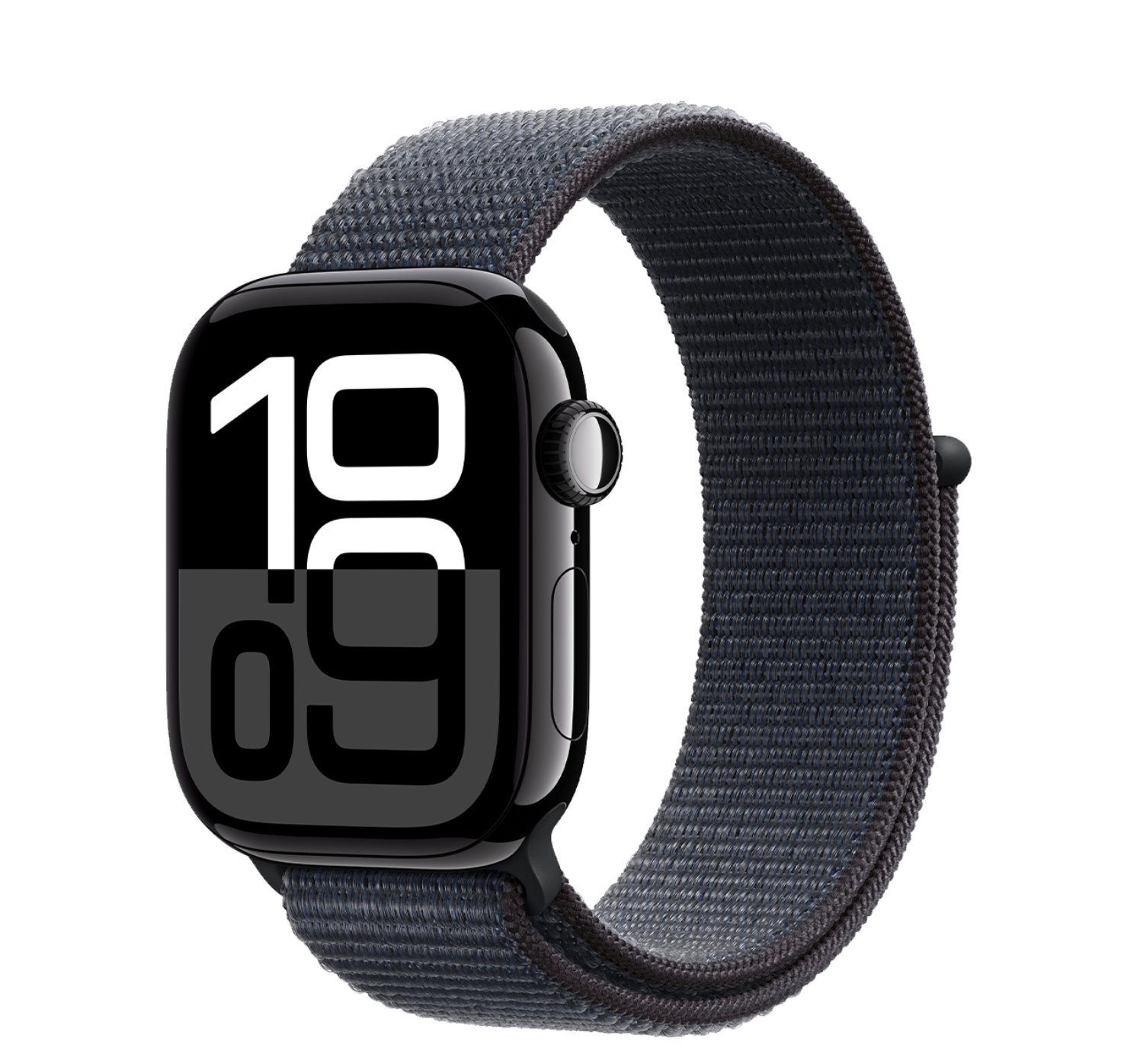 Apple Watch Series 10 GPS 42mm Jet Black Aluminum Case w. Ink Sport Loop (MWWG3)