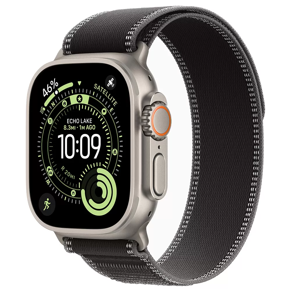 Apple Watch Ultra 3 GPS + Cellular 49mm Natural Tit. Case w. Black/Charcoal Trail Loop - M/L (MF1V4+MFT94)