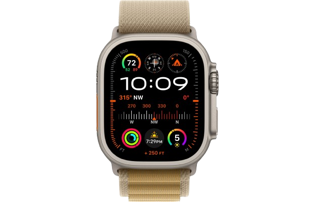 Watch Ultra 2 GPS + Cellular 49mm Natural Titan. Case w. Tan Alpine Loop - Small (MX4E3)