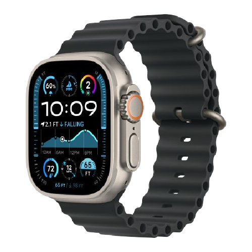 Watch Ultra 2 GPS + Cellular 49mm Natural Titanium Case w. Black Ocean Band (MYT03+MXTL3)