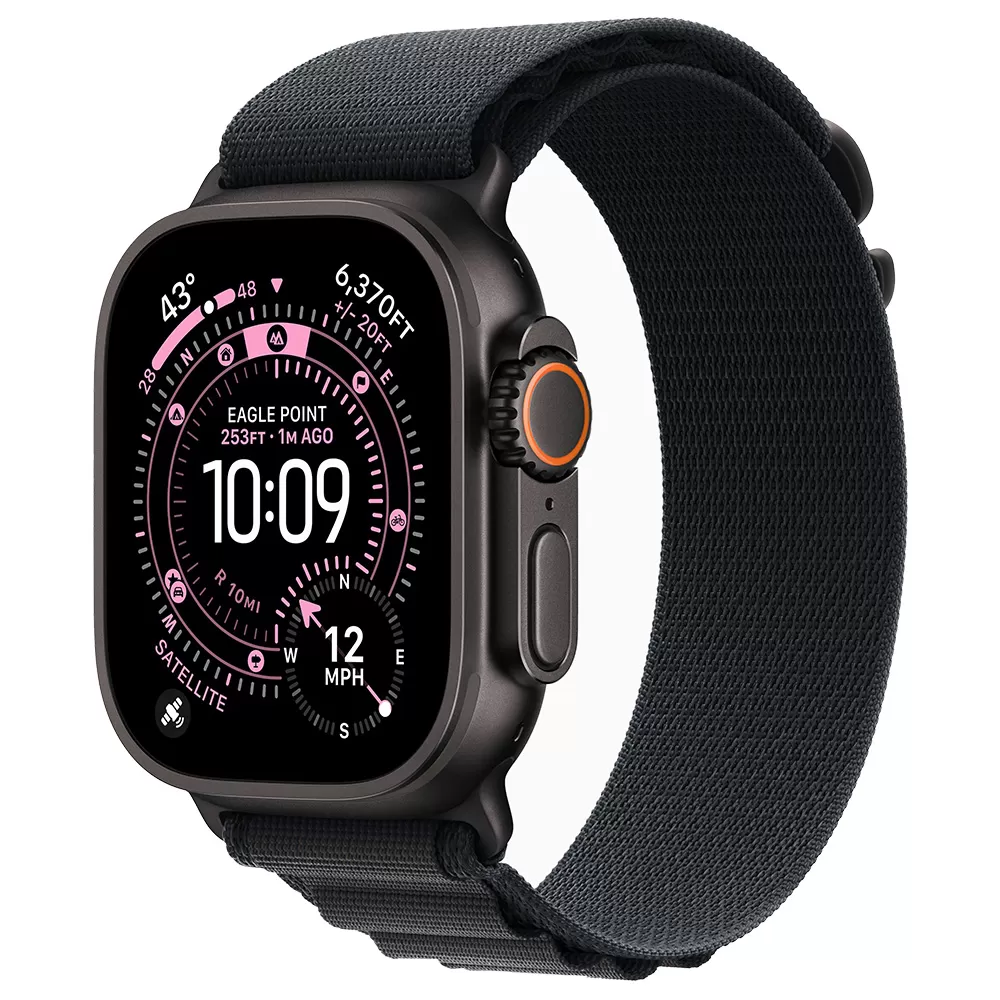 Apple Watch Ultra 3 GPS + Cellular 49mm Black Tit. Case w. Black Alpine Loop - Small (MF0Q4)