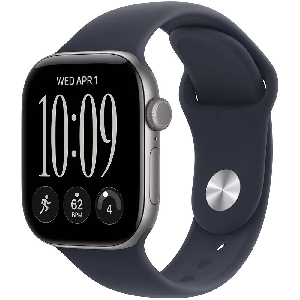 Apple Watch Series 12 GPS 42mm Space Gray Aluminum Case with Navy Blue Sport Band S/M (MJE74)