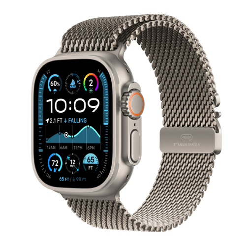 Watch Ultra 2 GPS + Cellular 49mm Natural Titanium Case w. N. Titanium Milanese Loop - S (MX4M3)