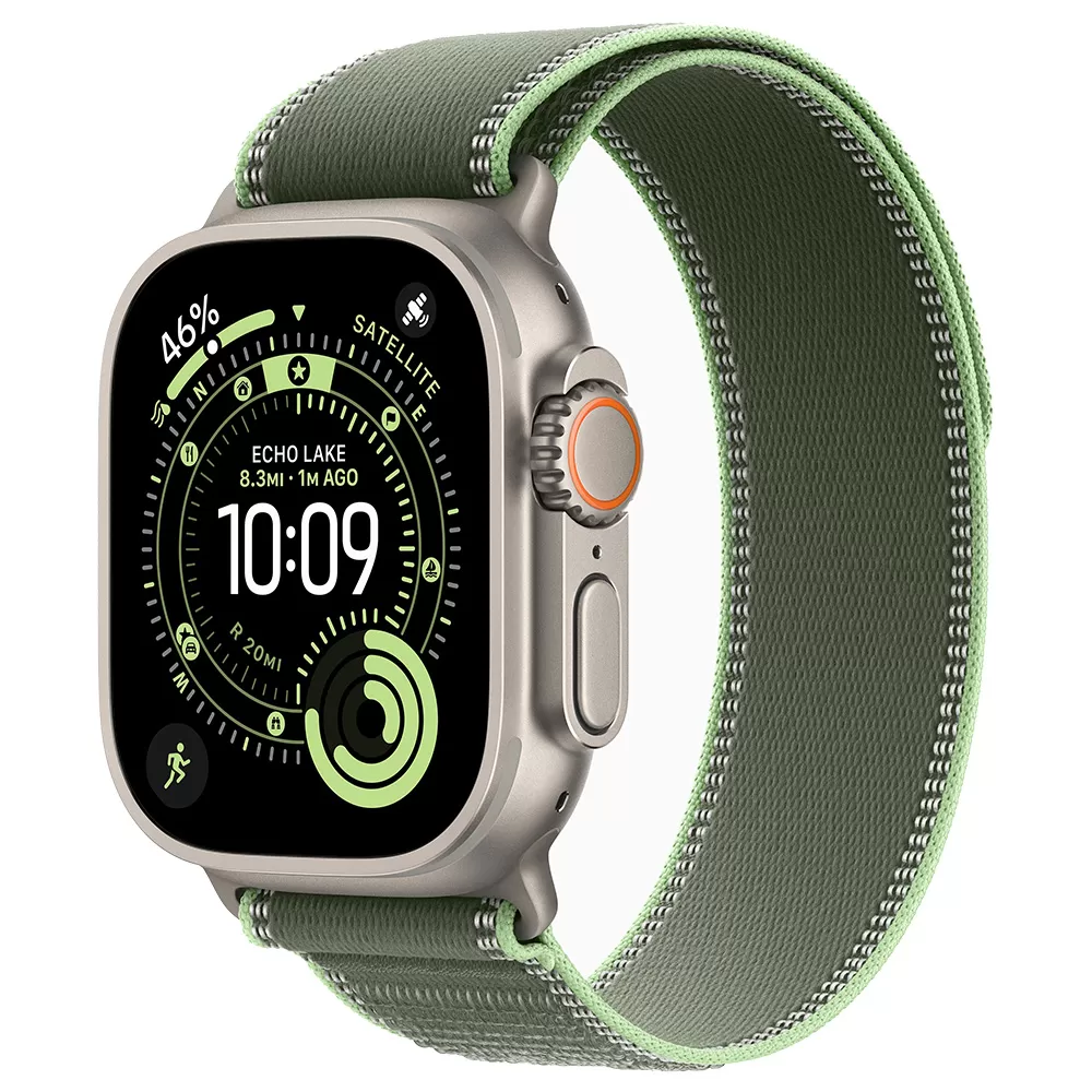 Apple Watch Ultra 3 GPS + Cellular 49mm Natural Tit. Case w. Green/Neon Trail Loop - M/L (MF1V4+MFT54)