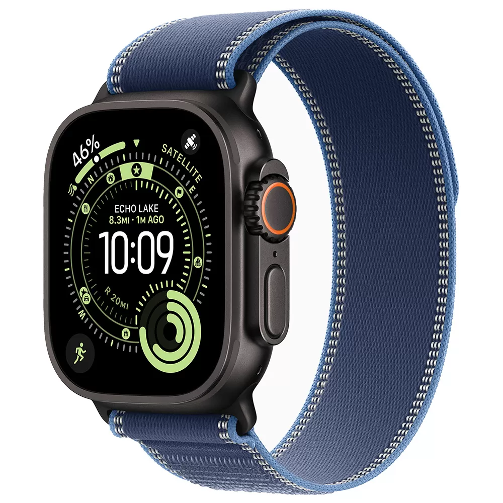 Apple Watch Ultra 3 GPS + Cellular 49mm Black Tit. Case w. Blue/Bright Blue Trail Loop - M/L (MF254+MG9R4)