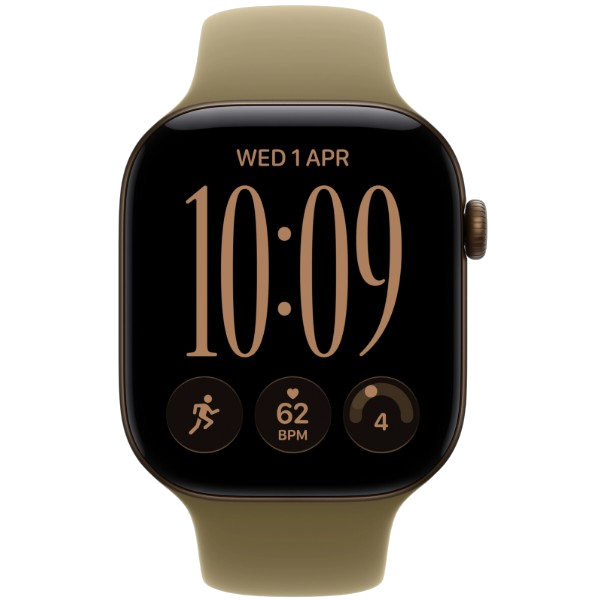 Apple Watch Series 12 GPS 46mm Dark Bronze Aluminum Case with Olive Sport Band S/M (MJEQ4)